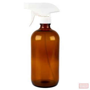 500ml Amber Glass Boston Bottle with White Trigger Spray