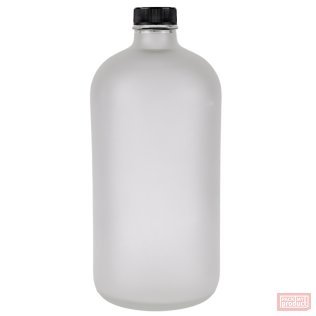 1000ml Frosted Glass Boston Bottle with Black Cap