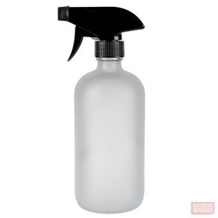 500ml Frosted Glass Boston Bottle with Black Trigger Spray
