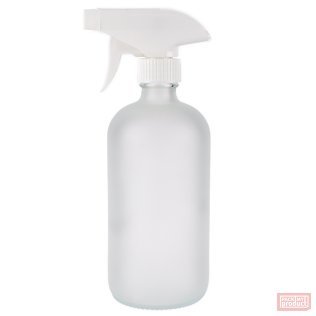 500ml Frosted Glass Boston Bottle with White Trigger Spray
