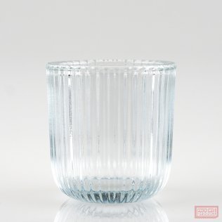 Small Round "Ribbed" Glass, Clear