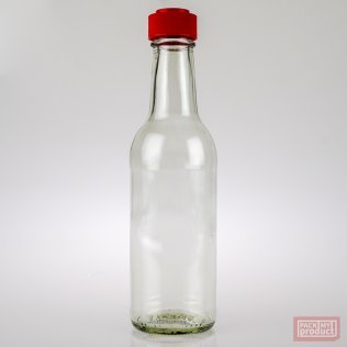 250ml Table Sauce Clear Glass Bottle with Red Pourer Cap